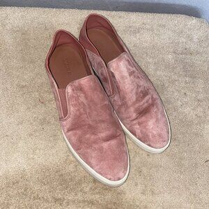 Vince Mauve Pink Suede Slip-On Sneakers Women’s 8.5 | Leather Lined Casual Flats